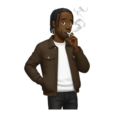 Travis Scott smoking cigaret sticker