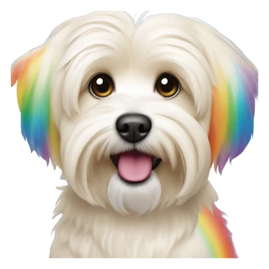 Cream colored havanese with RAINBOW TAIL only sticker