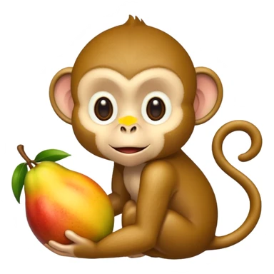 Monkey holding mango sticker