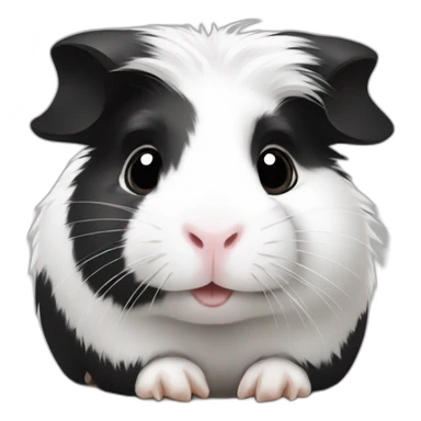 black white cute guinea pig sticker
