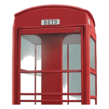old vintage red phone booth sticker