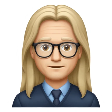 hombre con cabello largo y lentes sticker