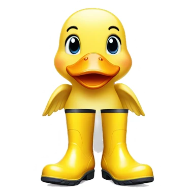 Yellow cute duck with rainboots sticker