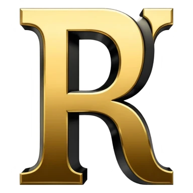 Bold Black-Gold Font Big Capital “I” Letter  sticker