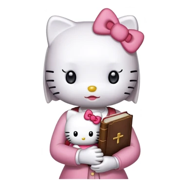 hello kitty holding a bible sticker