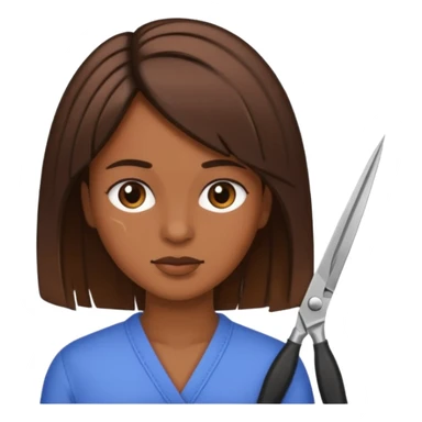 mujer cortando el pelo mechones sticker