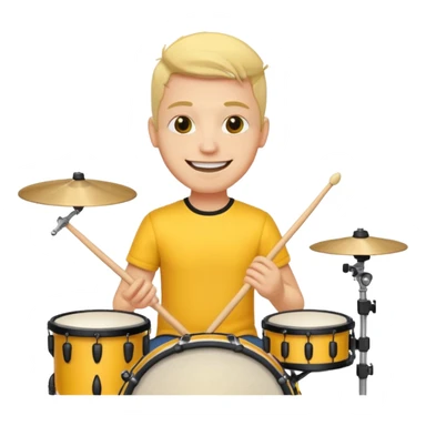 yellow drummer at drum kit sticker
