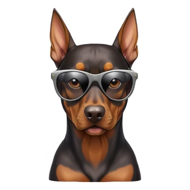 Doberman with sunglasses  sticker