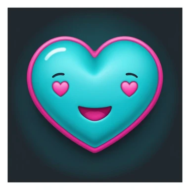 Simple Discord emoji, graphic vector style. Text 'Bless Your Heart' in a sweet, curvy Teal font. A tiny black heart symbol (♥) at the end of the text or slightly below. Use only hot pink, teal, and black. Clear and readable. sticker