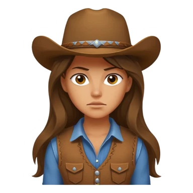girl cowboy with no hat sticker