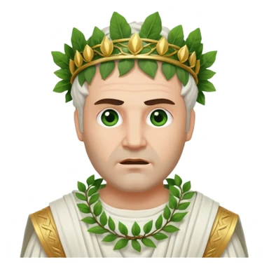 evil ancient greek king with toga wreath of leaves on head sticker