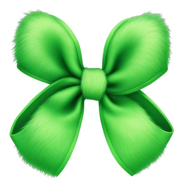 Green furry bow sticker
