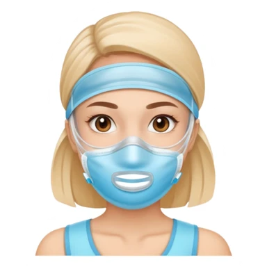 Woman wearing hydration mask sticker