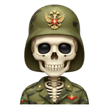 generate a realistic skeleton in Russian military camouflage sticker