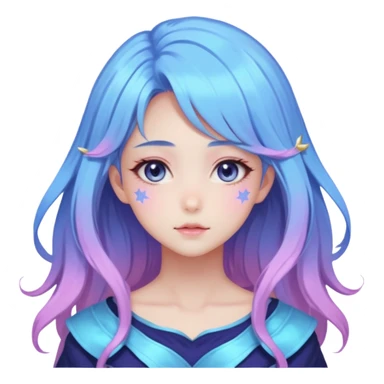 Beautiful gorgeous anime lady with beautiful nebula hair, fashion aesthetic, ethereal, fairycore, pastelcore  sticker