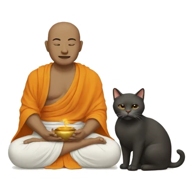 Bouddhiste with cat sticker