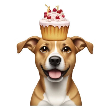 dog with a cake on its head sticker
