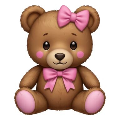 A teddy with a pink bow  sticker