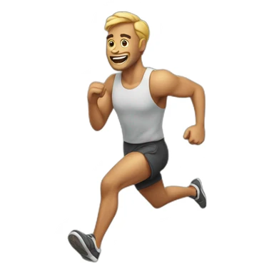 mascular man running sticker