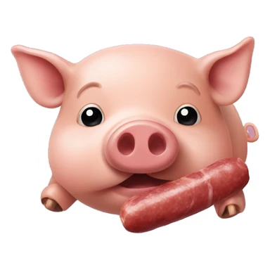 Cochon avec un saucisson sticker