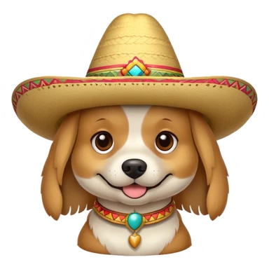 dog wearing sombrero sticker