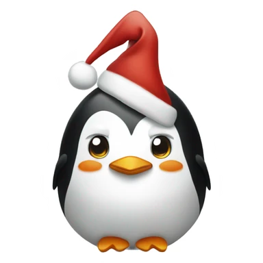 Penguin with Santa hat sticker