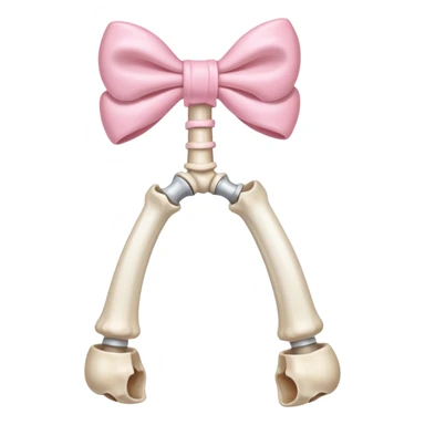 Leg bone with a light pink bow sticker