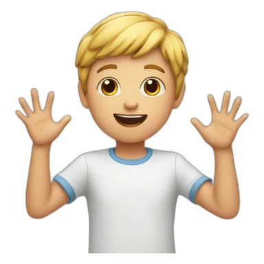 kid with hands outsteched sticker