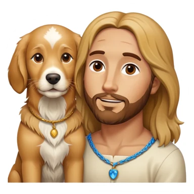 Can u make Jesus with brown and white golden retriever? sticker