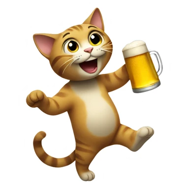 Cat dancing with Beer sticker