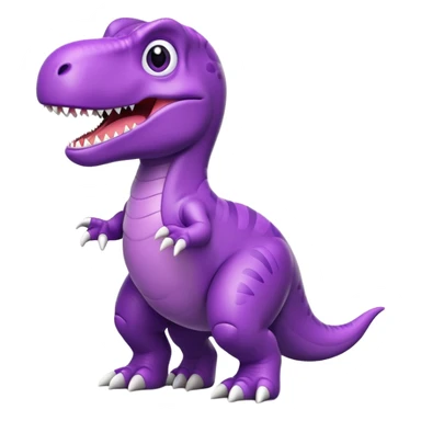 A purple toy T-Rex dinosaur with a happy expression and short arms sticker