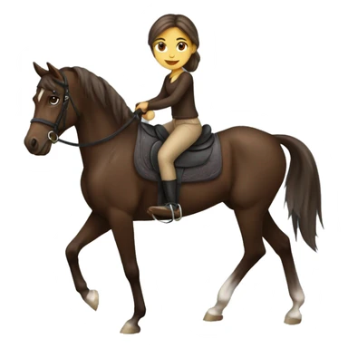 girl riding dark brown arabian horse sticker