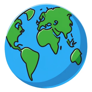 Globe of Earth with landmasses forming the number 812 sticker