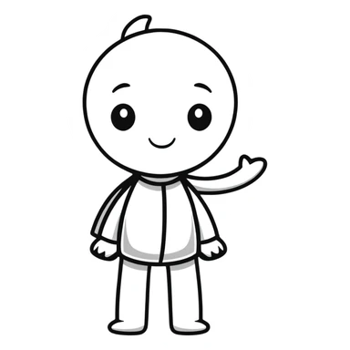 stick figure with expressive face in sticker style sticker