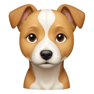 a full body facing front on of a buff white beagle cross jack russell terrier looking dog the size of a kelpie with light brown long ears resting on its face and a light brown patch above one eye and a large snout. the rest of the dog is completely white.  sticker