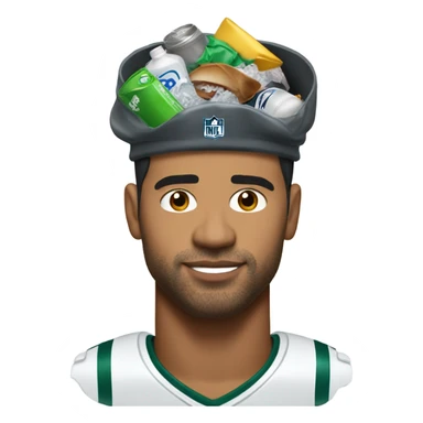 Make me a Russel Wilson emoji with a trash can on his head sticker