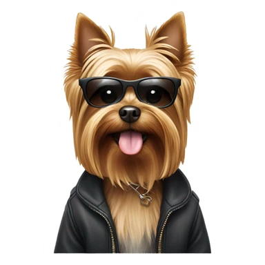 yourkie dog with sunglasses sticker
