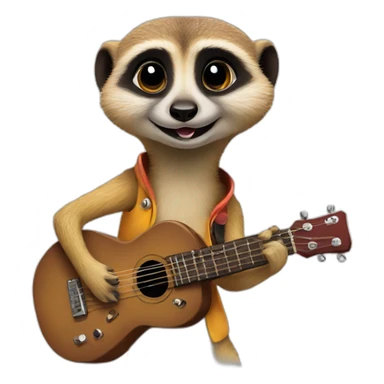 Meerkat playing guitar sticker