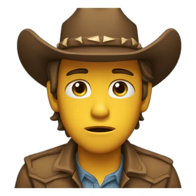 Crying cowboy sticker