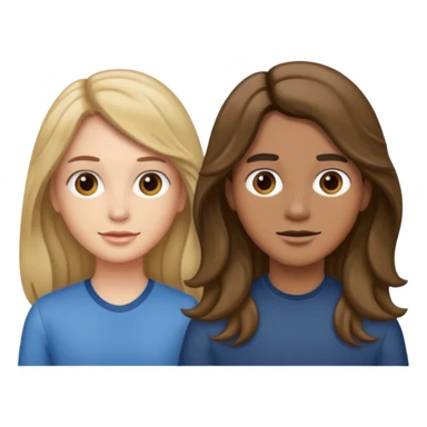 Longer wavy hair for one and straight for the other sticker