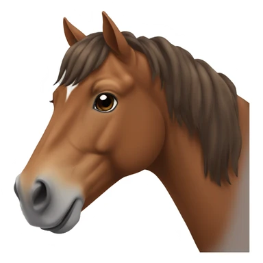 Brown horse with brown mane and small white marking on head sticker