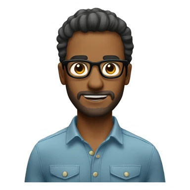 Hombre con lentes, cara larga y pelo bien corto sticker