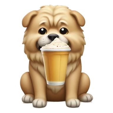 Chow dog drinking milkshake  sticker