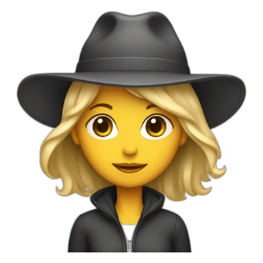 Girl with flat brim hat sticker