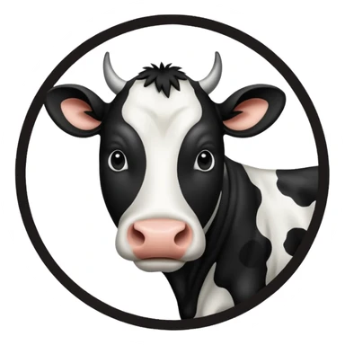 circle filled with cow print sticker