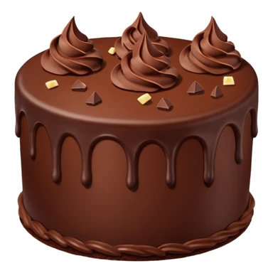 Chocolate fudge cake with chocolate base and chocolate frosting with chocolate pieces  sticker