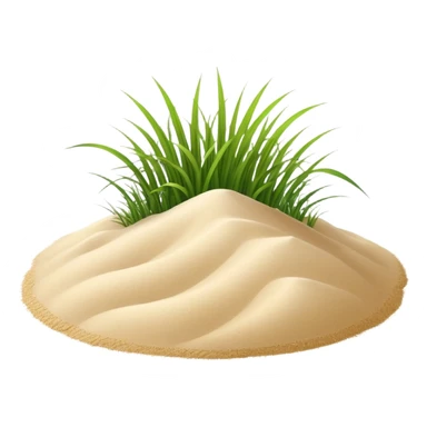 generate realistic detailed grass in 3d style with sand  sticker