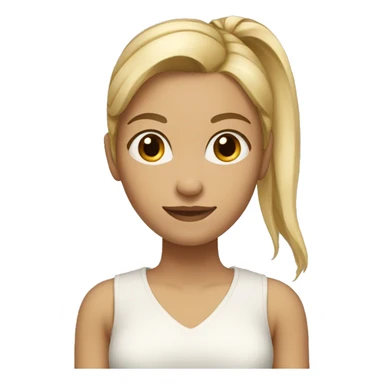 girl with blond hair in a ponytail medium skintone sticker