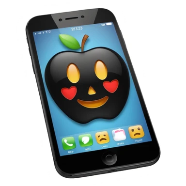 apple style emoji of a modern smartphone, screen facing forward sticker