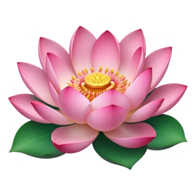 blooming lotus with leaf sticker
